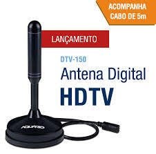 Antena Digital Interna Vhf Uhf HDTV Fm 5M Aquário DTV150