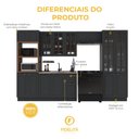 Ver imagem 5 de Armário de Cozinha Modulada Completa Fidelitá Nara 100% MDF 5 Peças 350cm 16 Portas 2 Gavetas sem