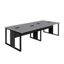 Ver imagem 2 de Mesa de Escritório Plataforma 4 Pessoas 2,70m Csp Pés Metal Cor:cinza Sagrado com Preto