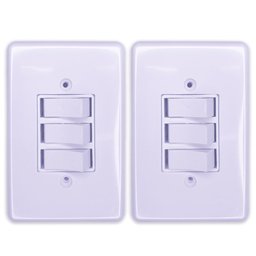 Kit 2 Interruptor 3 Teclas Paralelas 6a 250v Ilumi Cor:branco - 1