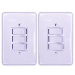 Kit 2 Interruptor 3 Teclas Paralelas 6a 250v Ilumi Cor:branco