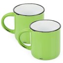 Ver imagem 1 de 2 Canecas Tipo Esmaltada Cerâmica Grand Retro 320ml Verde