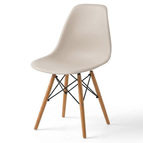Cadeira de Jantar Charles Eames Eiffel Plástico Pp Nude - Sallar Home