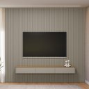 Ver imagem 5 de Painel Ripado Modular 297cm Ozero Mdp/mdf Nicho Arredondado Gris/tauari Fosco G77 - Gran Belo