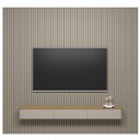Ver imagem 7 de Painel Ripado Modular 297cm Ozero Mdp/mdf Nicho Arredondado Gris/tauari Fosco G77 - Gran Belo