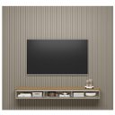 Ver imagem 6 de Painel Ripado Modular 297cm Ozero Mdp/mdf Nicho Arredondado Gris/tauari Fosco G77 - Gran Belo