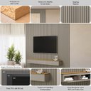 Ver imagem 3 de Painel Ripado Modular 297cm Ozero Mdp/mdf Nicho Arredondado Gris/tauari Fosco G77 - Gran Belo