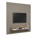 Ver mais imagens de Painel Ripado Modular 297cm Ozero Mdp/mdf Nicho Arredondado Gris/tauari Fosco G77 - Gran Belo