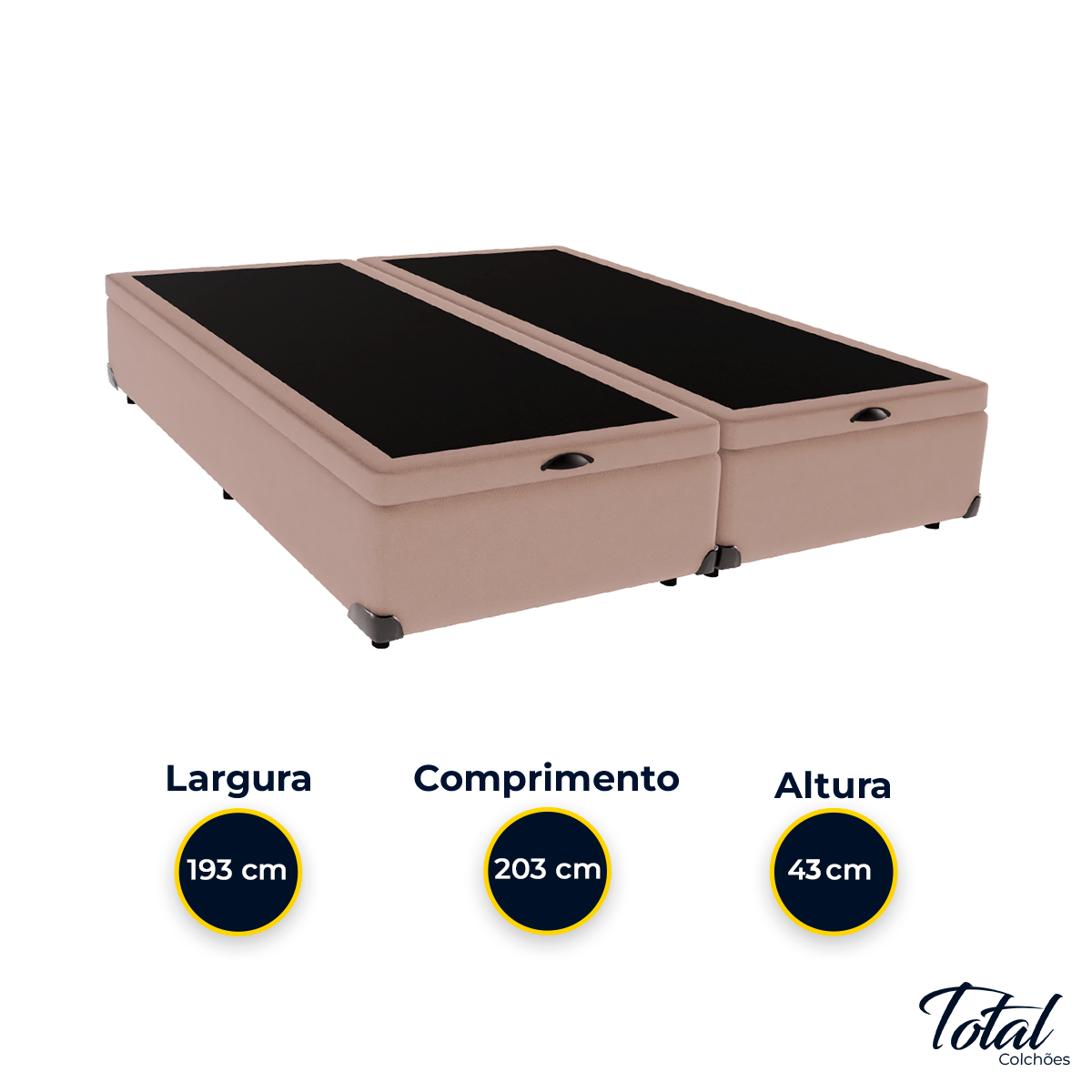 Cama Box Baú King Suede Bege - 4