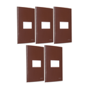 Ver imagem 1 de Kit 5 Placa 4x2 1 Posto Horizontal Marrom Sleek Margirius Cor:marrom