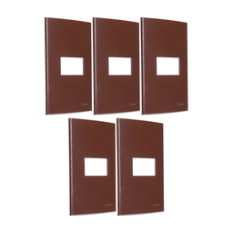 Kit 5 Placa 4x2 1 Posto Horizontal Marrom Sleek Margirius Cor:marrom - 1