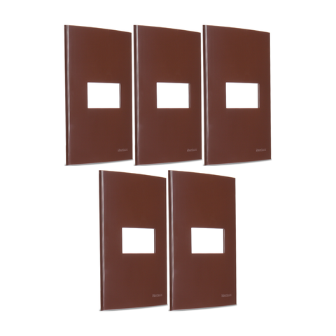 Kit 5 Placa 4x2 1 Posto Horizontal Marrom Sleek Margirius Cor:marrom