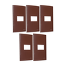 Kit 5 Placa 4x2 1 Posto Horizontal Marrom Sleek Margirius Cor:marrom - 1