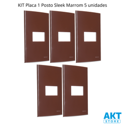 Kit 5 Placa 4x2 1 Posto Horizontal Marrom Sleek Margirius Cor:marrom - 2