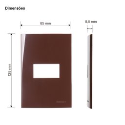 Kit 5 Placa 4x2 1 Posto Horizontal Marrom Sleek Margirius Cor:marrom - 3