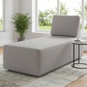 Ver imagem 1 de Sofá Chaise Modular 74cm Sala de Estar Rovier Veludo Cinza Z32 - Mpozenato