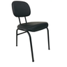 Cadeira Secretária 04 pés – Corino Preto – MARTIFLEX - 1