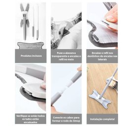 Mopi Limpeza Rodo torce fácil Esfregão X com Brinde 3 gancho - 5