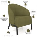 Ver imagem 4 de Poltrona Decorativa para Sala Living Pés Industrial Sierra K01 Bouclê Verde - Lyam Decor