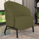 Ver imagem 2 de Poltrona Decorativa para Sala Living Pés Industrial Sierra K01 Bouclê Verde - Lyam Decor