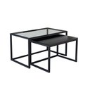 Ver imagem 2 de Conjunto Mesa de Centro Industrial 65cm e 60cm Preto Duo Vidro e Madeira Don Castro Decor Preto