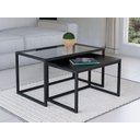 Ver imagem 1 de Conjunto Mesa de Centro Industrial 65cm e 60cm Preto Duo Vidro e Madeira Don Castro Decor Preto