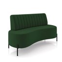 Ver imagem 1 de Sofá 2 Lugares Living 135cm Pé Ferro Pto Maraú Veludo Verde K01 - D'Rossi