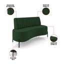 Ver imagem 3 de Sofá 2 Lugares Living 135cm Pé Ferro Pto Maraú Veludo Verde K01 - D'Rossi