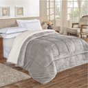 Ver imagem 1 de Edredom Esquimó King Dupla Face Sherpa Toque Lã Carneiro - Cinza