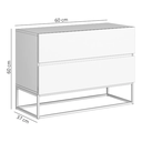Ver imagem 5 de Conjunto 2 Mesas de Apoio de Cabeceira Eros 60cm Base Metálica Cobre para Quarto Moderno:cinza