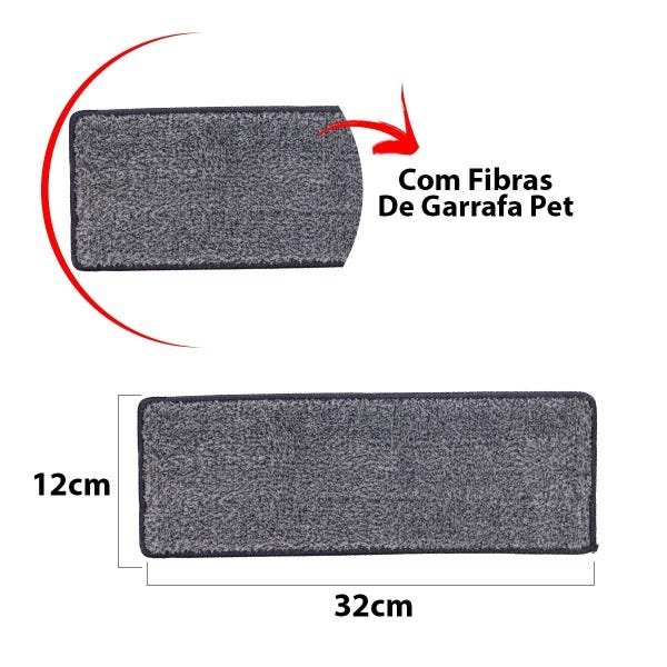 Refil Mop Flat lavável Esfregão Microfibra Troca Fácil 2 peças - 5