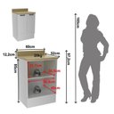 Ver imagem 3 de Balcão com Tampo e Rodapé para Cozinha 2 Portas e 1 Prateleira 60cm TM4314 MDF Grazi Branco/Carvalho Tropical