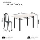 Ver imagem 5 de Conjunto de Mesa Tubular 140cm x 75cm Tampo em Vidro com 6 Cadeiras Iris B Preto