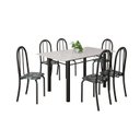 Ver imagem 2 de Conjunto de Mesa Tubular 140cm x 75cm Tampo em Vidro com 6 Cadeiras Iris B Preto