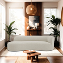 Ver imagem 2 de Recamier Orgânico Curvo Sala 2 Lugares Lado Esquerdo Tokyo 140cm Linho Bege - Incasa Decor