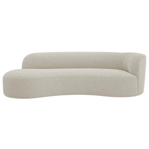 Recamier Orgânico Curvo Sala 2 Lugares Lado Esquerdo Tokyo 140cm Linho Bege - Incasa Decor