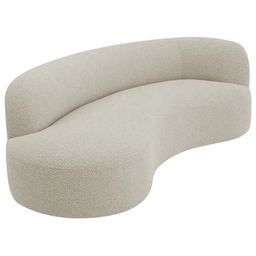 Recamier Orgânico Curvo Sala 2 Lugares Lado Esquerdo Tokyo 140cm Linho Bege - Incasa Decor - 5