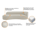 Ver imagem 6 de Recamier Orgânico Curvo Sala 2 Lugares Lado Esquerdo Tokyo 140cm Linho Bege - Incasa Decor
