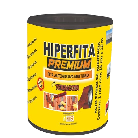 Fita Asfáltica Terracota Telhado 15CMX10MT Hiperfita Premium