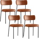 Ver imagem 1 de Kit 04 Cadeiras Estofadas para Sala de Jantar Melina L02 Couríssimo Camel - Lyam Decor