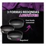 Assadeira Forma Bolo fundo removível Travessa Torta Kit 3 Peças antiaderente - 2