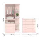 Ver imagem 5 de Conjunto Completo para Quarto de Bebê Cômoda Roupeiro e Berço com Colchão Doce Sonho Rosa Qmovi