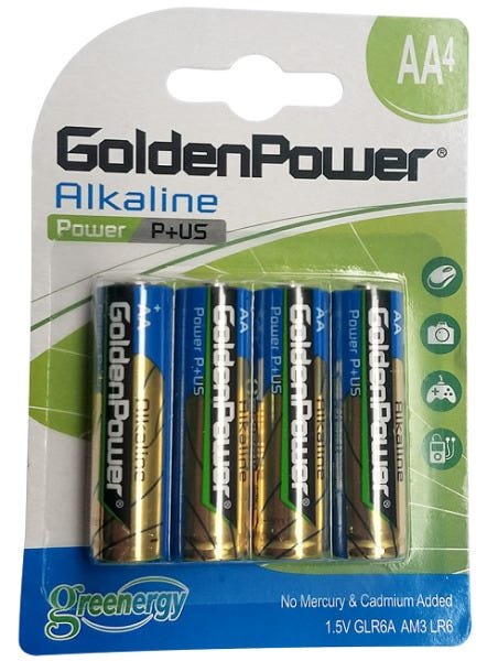 Kit 5 Cartelas de Bateria Golden Power Alkaline Aa 1.5v - 1