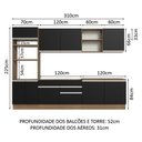 Ver imagem 3 de Armário de Cozinha 310cm Rustic/preto 02 Rustic/preto