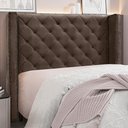 Ver imagem 5 de Cabeceira Decorativa King Size 2,19M Loewe Veludo Marrom - Gran Belo