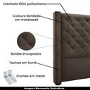 Ver imagem 3 de Cabeceira Decorativa King Size 2,19M Loewe Veludo Marrom - Gran Belo