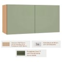 Ver imagem 2 de Armário Aéreo Geladeira 100% MDF 80 cm 2 Portas Lótus Carvalho/Verde