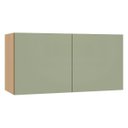 Ver imagem 1 de Armário Aéreo Geladeira 100% MDF 80 cm 2 Portas Lótus Carvalho/Verde