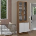 Ver imagem 7 de Kit Balcão + Cristaleira 70cm Rustic/branco Glamy Madesa 01