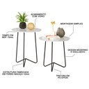 Ver imagem 5 de Conjunto Mesas Laterais Apoio Vidro Roma Dourada Premium:Off White